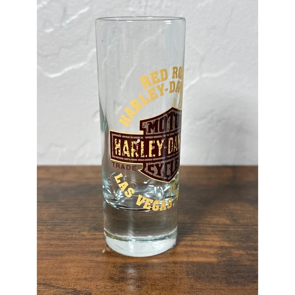 Harley-Davidson Red Rock Las Vegas‎ Nevada Shot Glass 2009 Bar & Shield Logo
